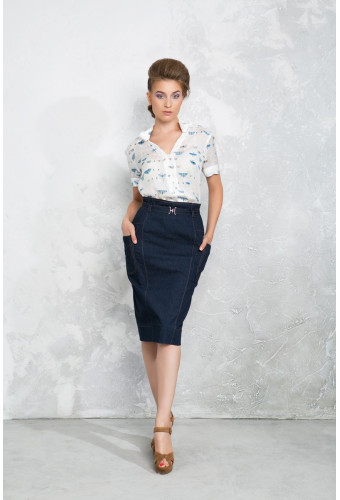 Юбка джинсовая прямая