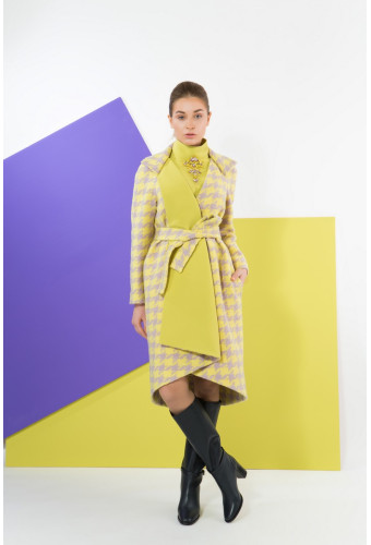 Пальто RICH розово-желтое