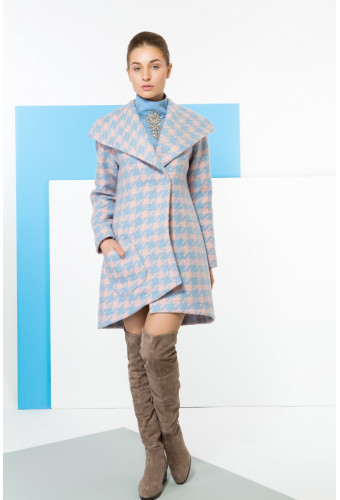Пальто PRINCELY розово-голубое 