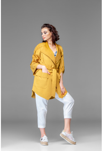 Плащ короткий желтый