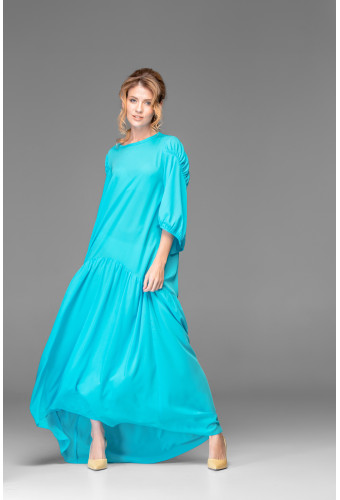 Платье голубое шифоновое