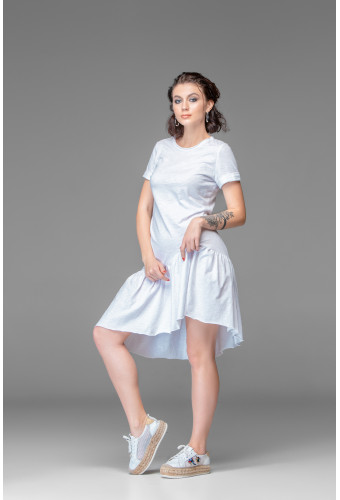 Платье белое трикотажное