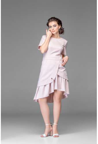 Платье розовое (костюмная ткань)