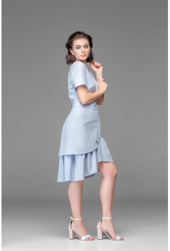 Платье голубое (костюмная ткань)