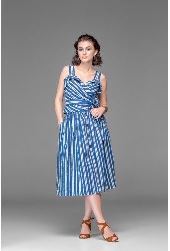 Юбка лен "полоска"