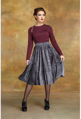 Юбка плиссе серая