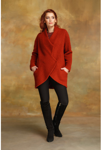 Полупальто терракотовое