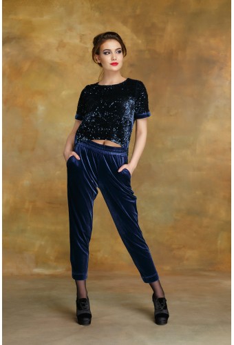  Футболка "пайетка синяя"